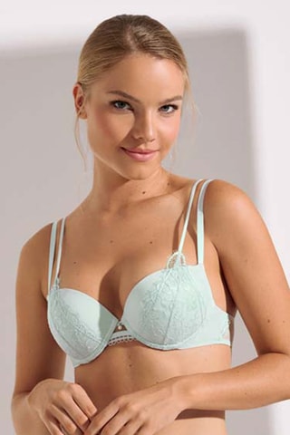 Reggiseno push-up con ferretti Daydream - Verde acqua - Lisca