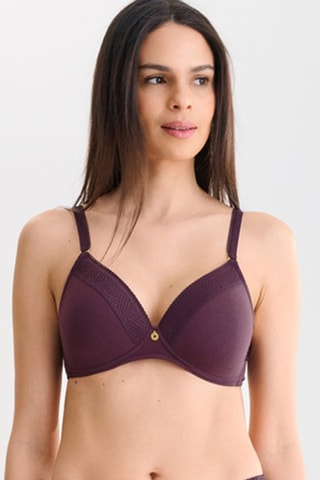 Reggiseno preformato con ferretti Ria - Viola scuro - Lisca