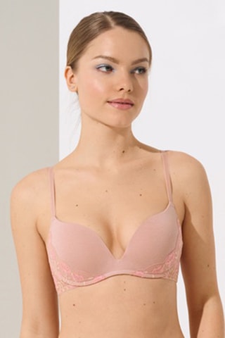 Reggiseno push-up senza ferretti Rainbow - Rosa cipria - Lisca