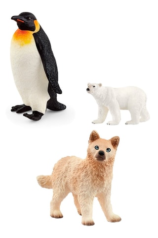 ##Ours polaire Wild Life, Manchot Wild Life et Figurine Louveteau Arctique - Dès 3 ans