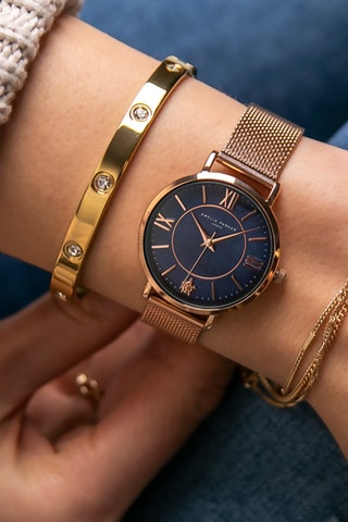Cofanetto orologio al quarzo e bracciale bangle Petite Blue 