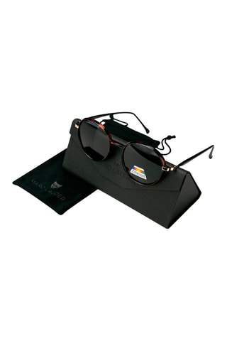 Occhiali da sole polarizzati unisex - Categoria 3 - Nero e marrone