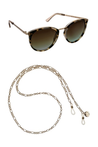 Occhiali da sole polarizzati e catenina unisex - Categoria 3 - Marrone