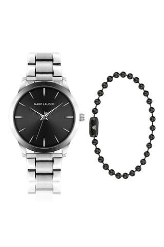 Cofanetto orologio al quarzo in acciaio e bracciale