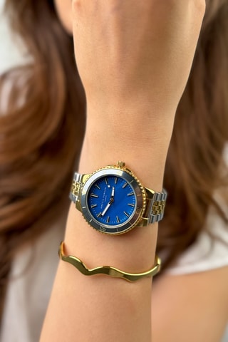 Cofanetto orologio al quarzo e bracciale bangle in acciaio Terrene - Madreperla