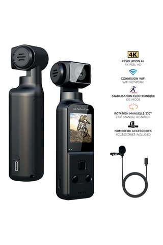 Fotocamera vlog Eko - Modello Fibix - 4 K - Wi-Fi - Stabilizzatore