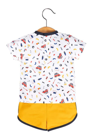 T-shirt et short Lioril - Blanc et jaune