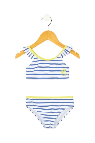 Maillot 2 pièces Yboat - Blanc, bleu et jaune