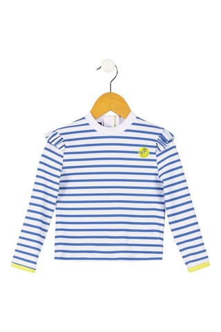 Haut de maillot Ymerol - Blanc, bleu et jaune