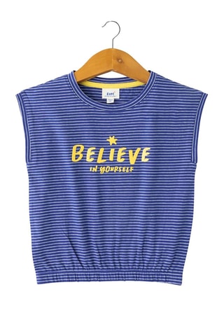 T-shirt - Blanc, bleu et jaune
