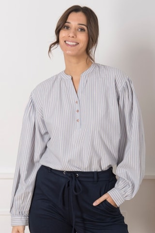 Blouse - Blanc et bleu