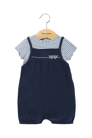 Salopette et t-shirt Rivela - Blanc et bleu