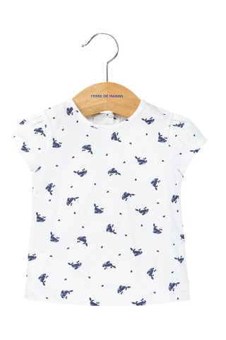 Robe salopette et t-shirt Roby - Blanc et bleu