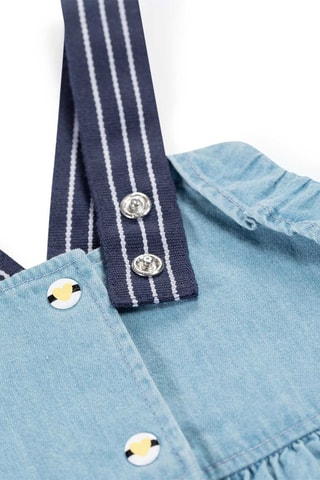 Robe salopette et t-shirt Roby - Blanc et bleu