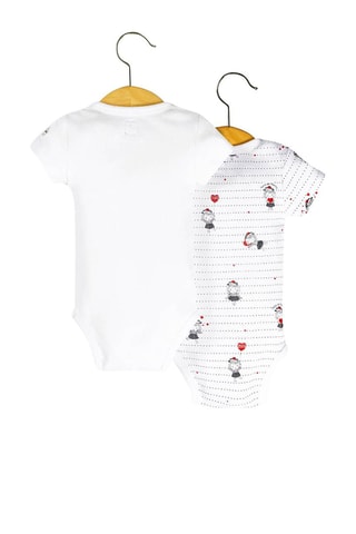 2 bodys Prazio - Blanc et rouge