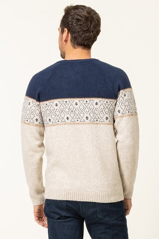 Pull - Beige et bleu