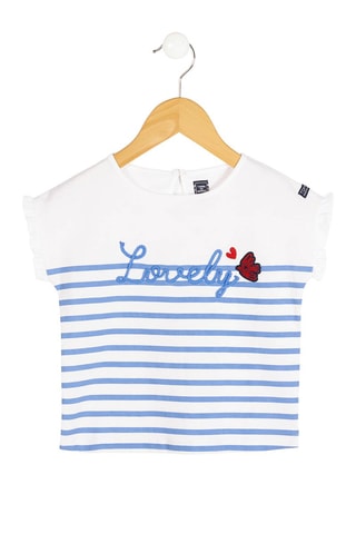 T-shirt Alampe - Blanc et bleu