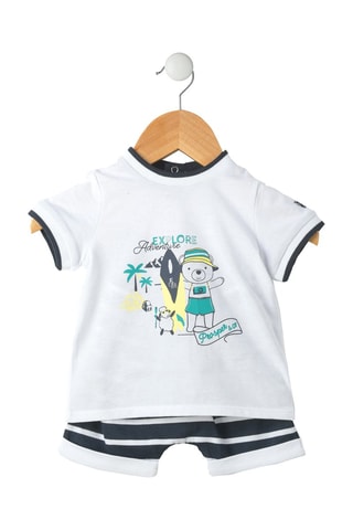 T-shirt et short Ezino - Blanc et bleu
