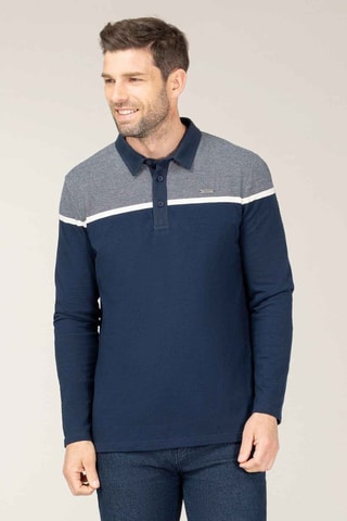 Polo - Índigo - Branco e azul