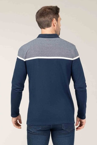 Polo - Índigo - Branco e azul