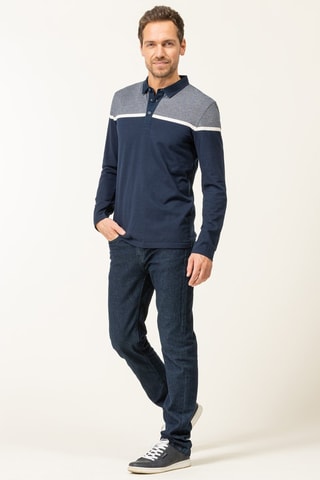 Polo - Índigo - Branco e azul