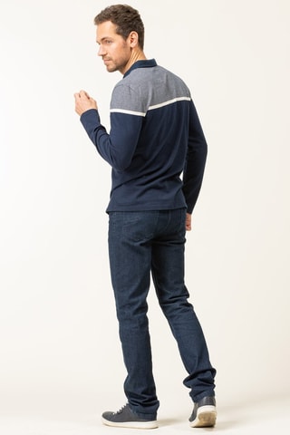Polo - Índigo - Branco e azul