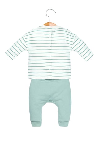T-shirt et pantalon - Blanc, bleu, jaune et vert