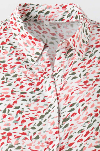 Chemisier - Blanc, rose, rouge et vert