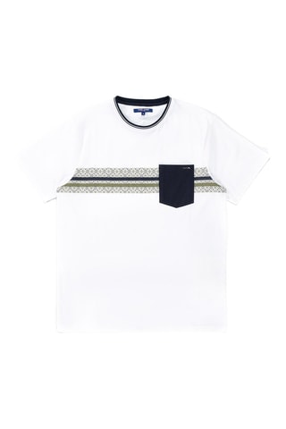T-shirt - Blanc, bleu et vert