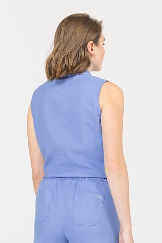 Blouse en lin - Bleu
