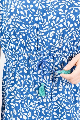 Robe dte - Blanc, bleu et vert