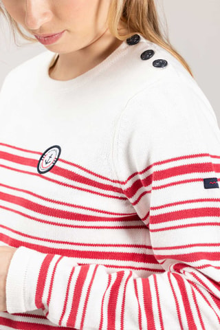 Pull - Blanc et orange