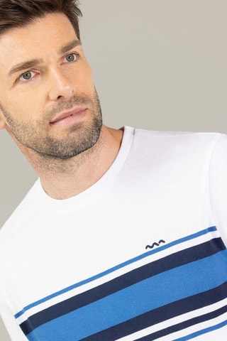 T-shirt - Branco - Branco e azul