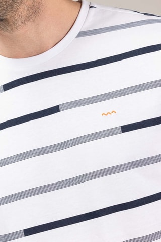 T-shirt - Blanc, noir et orange