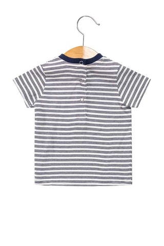 Salopette-short et t-shirt - Blanc, bleu et jaune
