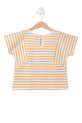 T-shirt - Blanc, bleu et jaune