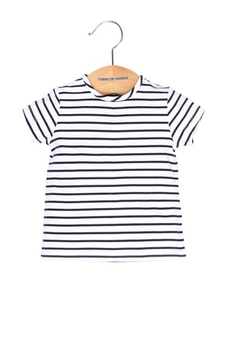 T-shirt et salopette Cimonie - Blanc et bleu