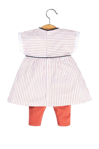 Robe et legging Ilone - Blanc et rouge
