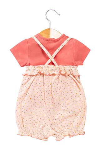 T-shirt et barboteuse - Beige, jaune et rose