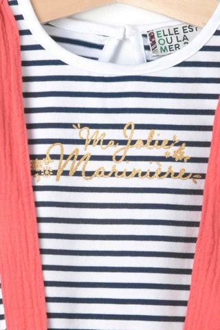 T-shirt et jupe Ewoui - Blanc, rouge et bleu