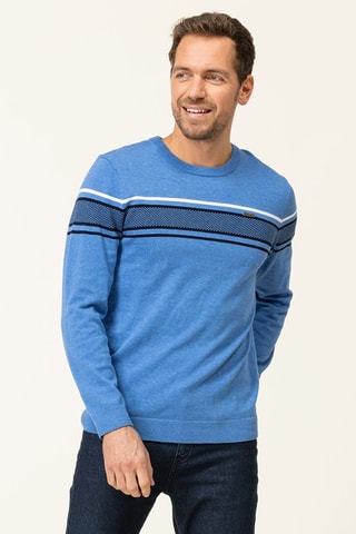 Pull - Blanc, noir et bleu