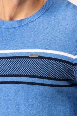Pull - Blanc, noir et bleu