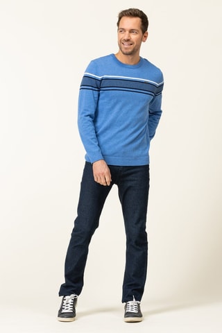 Pull - Blanc, noir et bleu