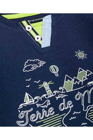 T-shirt Baliko - Blanc et bleu