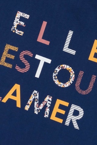 T-shirt - Bleu, jaune et orange