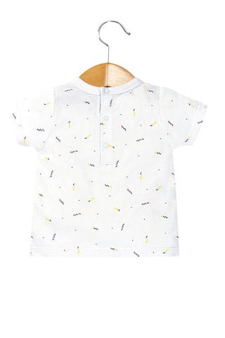 Salopette et t-shirt - Blanc, bleu et rouge