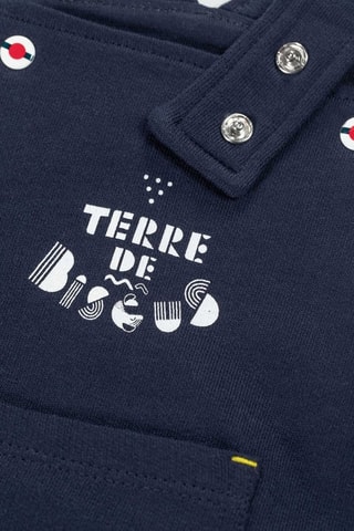 Salopette et t-shirt - Blanc, bleu et rouge