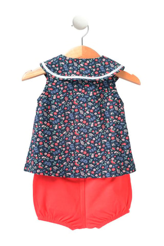 Blouse et bloomer Dopla - Elle est où la Mer - Bleu et rouge
