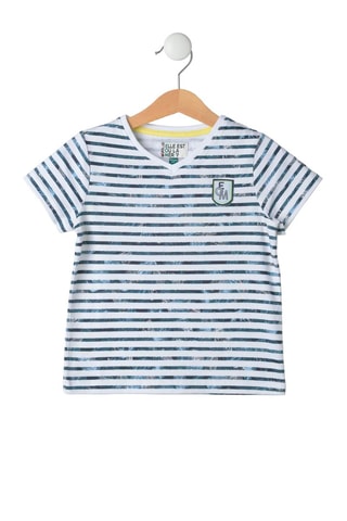 T-shirt - Blanc et bleu
