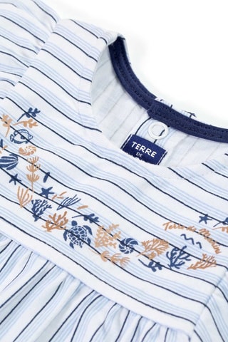 Robe et bloomer - Beige, blanc et bleu